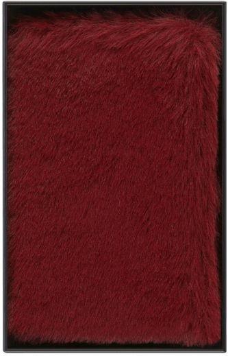 Taccuino Soft. Finta pelliccia color rosso acero, XS, a pagine bianche