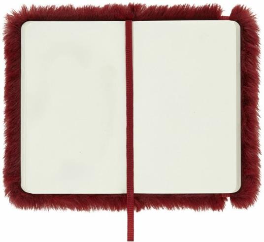 Taccuino Soft. Finta pelliccia color rosso acero, XS, a pagine bianche - 5