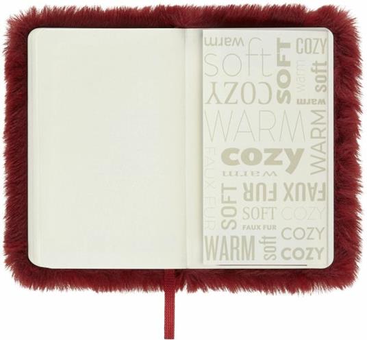 Taccuino Soft. Finta pelliccia color rosso acero, XS, a pagine bianche - 6