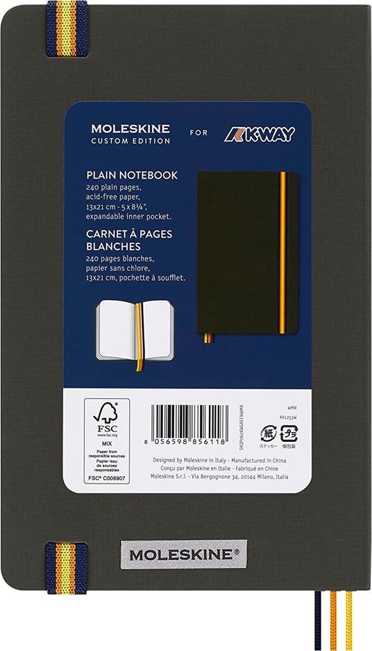 Taccuino Moleskine K-Way, a pagine bianche, verde, Large - 13 x 21 cm - 3