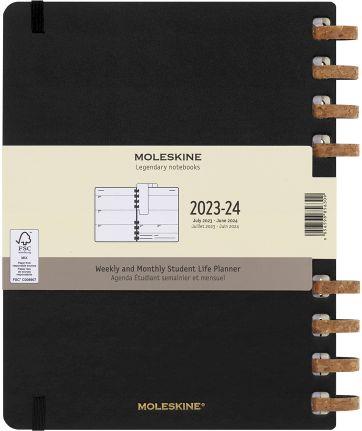 Planner accademico mensile orizzontale Moleskine 2024, 12 mesi, XL, copertina rigida, Nero - 20,4 x 25,2 cm - 16