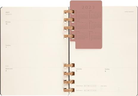 Planner accademico mensile orizzontale Moleskine 2024, 12 mesi, XL, copertina rigida, Nero - 20,4 x 25,2 cm - 10