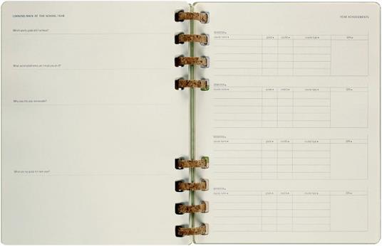 Planner accademico mensile orizzontale Moleskine 2024, 12 mesi, XL, copertina rigida, Kiwi - 20,4 x 25,2 cm - 11