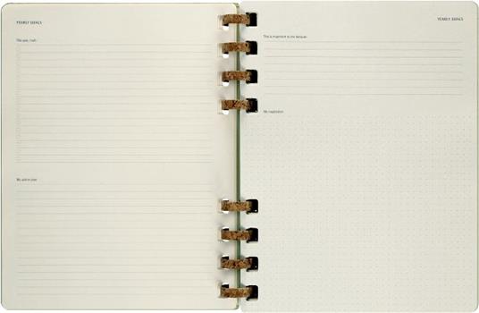 Planner accademico mensile orizzontale Moleskine 2024, 12 mesi, XL, copertina rigida, Kiwi - 20,4 x 25,2 cm - 6