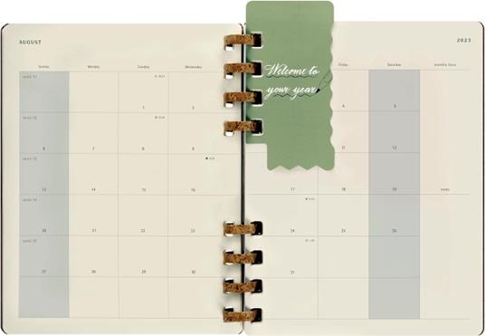 Planner accademico mensile orizzontale Moleskine 2024, 12 mesi, XL, copertina rigida, Mandorla - 20,4 x 25,2 cm - 9