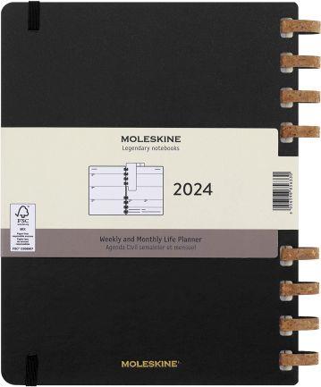 Planner Spiral mensile orizzontale Moleskine 2024, 12 mesi, XL, copertina rigida, Nero - 20, 4 x 25, 2 cm - 16