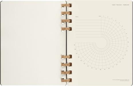 Planner Spiral mensile orizzontale Moleskine 2024, 12 mesi, XL, copertina rigida, Nero - 20, 4 x 25, 2 cm - 8