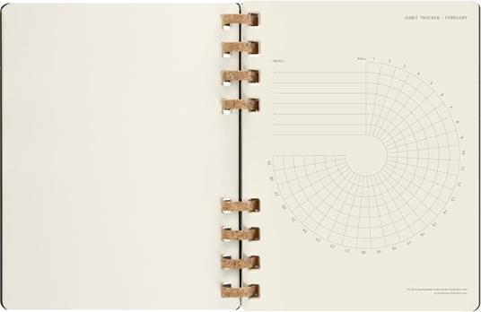 Planner Spiral mensile orizzontale Moleskine 2024, 12 mesi, XL, copertina rigida, Nero - 20, 4 x 25, 2 cm - 8