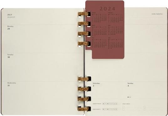 Planner Spiral Moleskine mensile orizzontale 2024, 12 mesi, XL, copertina rigida, Mandorla - 20, 4 x 25, 2 cm - 10