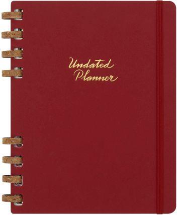 Planner Spiral Moleskine non datata 2024, 12 mesi, XL, copertina rigida, Rosso ciliegia - 20, 4 x 25, 2 cm