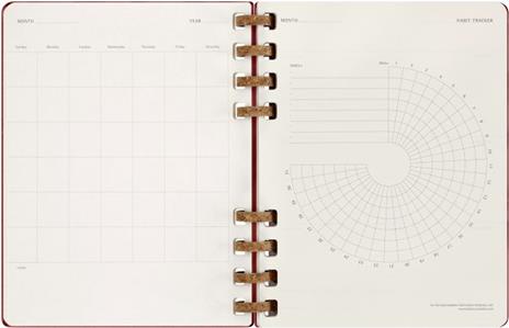 Planner Spiral Moleskine non datata 2024, 12 mesi, XL, copertina rigida, Rosso ciliegia - 20, 4 x 25, 2 cm - 9