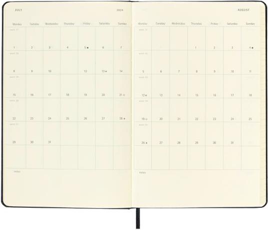 Agenda Moleskine giornaliera 2024, 12 mesi, Large, copertina rigida, Blu zaffiro - 13 x 21 cm - 4