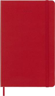 Agenda Moleskine giornaliera 2024, 12 mesi, Large, copertina rigida, Rosso scarlatto - 13 x 21 cm