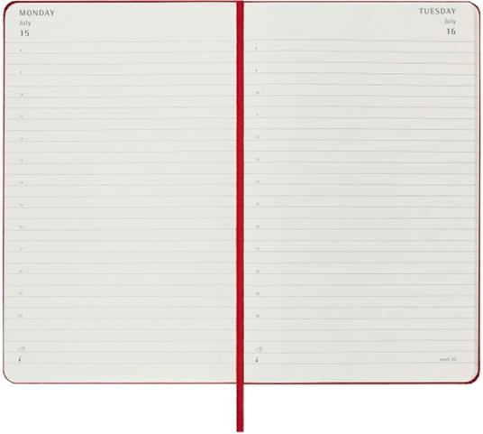 Agenda Moleskine giornaliera 2024, 12 mesi, Large, copertina rigida, Rosso scarlatto - 13 x 21 cm - 3