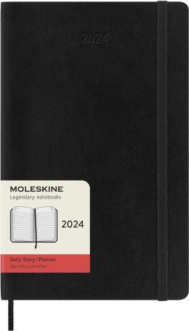 Agenda Moleskine giornaliera 2024, 12 mesi, Large, copertina morbida, Nero - 13 x 21 cm - 7