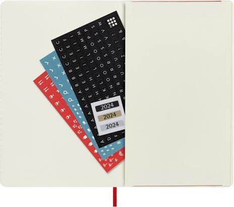 Agenda Moleskine giornaliera 2024, 12 mesi, Large, copertina morbida, Rosso scarlatto - 13 x 21 cm - 5