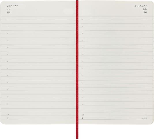 Agenda Moleskine giornaliera 2024, 12 mesi, Large, copertina morbida, Rosso  scarlatto - 13 x 21 cm - Moleskine - Cartoleria e scuola