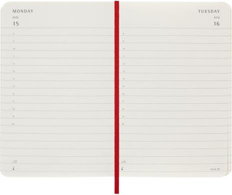 Agenda Moleskine giornaliera 2024, 12 mesi, Pocket, copertina morbida, Rosso scarlatto - 9 x 14 cm - 3