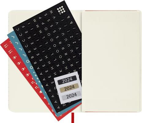 Agenda Moleskine giornaliera 2024, 12 mesi, Pocket, copertina morbida, Rosso scarlatto - 9 x 14 cm - 5