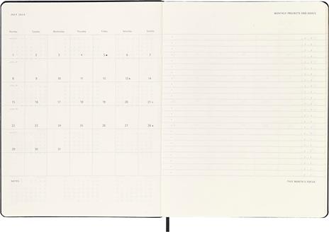 Agenda Moleskine PRO settimanale verticale 2024, 12 mesi, XL, copertina rigida, Nero - 19 x 25 cm - 5