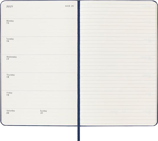 Agenda Moleskine settimanale 2024, 12 mesi, Large, copertina rigida, Blu zaffiro - 13 x 21 cm - 4