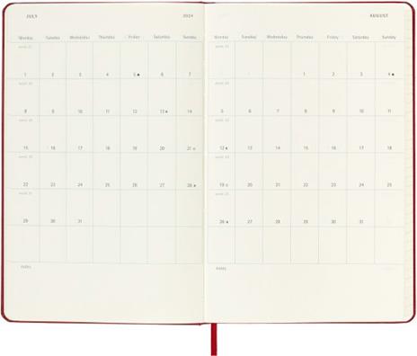 Agenda Moleskine settimanale 2024, 12 mesi, Large, copertina rigida, Rosso scarlatto - 13 x 21 cm - 4