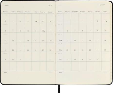 Agenda Moleskine settimanale 2024, 12 mesi, Pocket, copertina rigida, Nero - 9 x 14 cm - 4