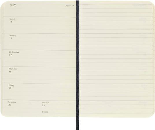 Agenda Moleskine settimanale 2024, 12 mesi, Pocket, copertina morbida, Blu zaffiro - 9 x 14 cm - 3