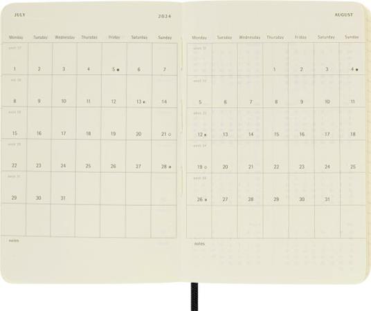 Agenda Moleskine settimanale 2024, 12 mesi, Pocket, copertina morbida, Blu zaffiro - 9 x 14 cm - 4