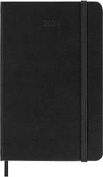 Agenda Moleskine settimanale verticale 2024, 12 mesi, Pocket, copertina rigida, Nero - 9 x 14 cm