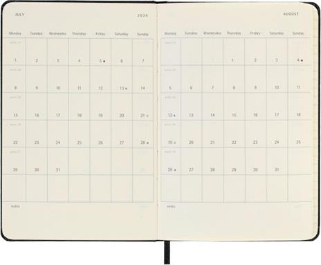 Agenda Moleskine settimanale verticale 2024, 12 mesi, Pocket, copertina rigida, Nero - 9 x 14 cm - 4