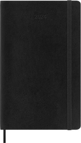 Agenda Moleskine mensile 2024, 12 mesi, Large, copertina morbida, Nero - 13 x 21 cm