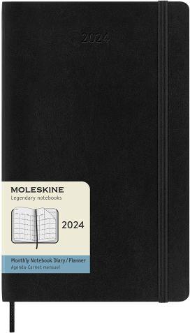 Agenda Moleskine mensile 2024, 12 mesi, Large, copertina morbida, Nero - 13 x 21 cm - 7