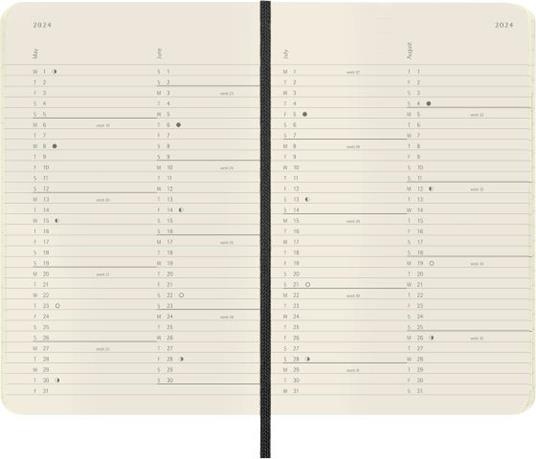 Agenda Moleskine mensile 2024, 12 mesi, Pocket, copertina morbida, Nero - 9 x 14 cm - 3