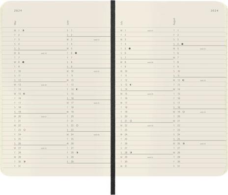Agenda Moleskine mensile 2024, 12 mesi, Pocket, copertina morbida, Nero - 9 x 14 cm - 3
