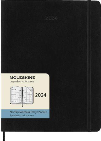 Agenda Moleskine mensile 2024, 12 mesi, XL, copertina morbida, Nero - 19 x 25 cm - 7