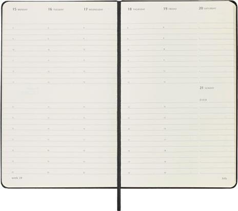Agenda Moleskine settimanale verticale 2024, 12 mesi, Large, copertina rigida, Nero - 13 x 21 cm - 3