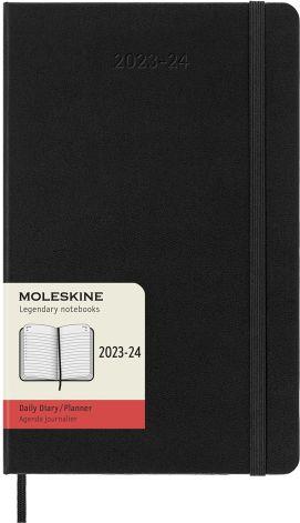 Agenda accademica giornaliera Moleskine 2024, 18 mesi, Large, copertina rigida, Nero - 13 x 21 cm - 7