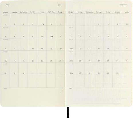 Agenda accademica giornaliera Moleskine 2024, 18 mesi, Large, copertina morbida, Nero - 13 x 21 cm - 4