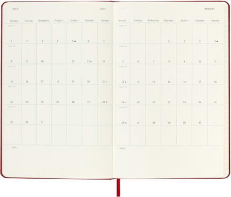 Agenda accademica settimanale Moleskine 2024, 18 mesi, Large, copertina rigida, Rosso scarlatto - 13 x 21 cm - 4