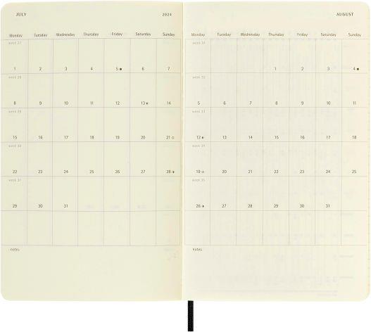 Agenda accademica settimanale Moleskine 2024, 18 mesi, XL, copertina  rigida, Nero - 19 x 25 cm - Moleskine - Cartoleria e scuola