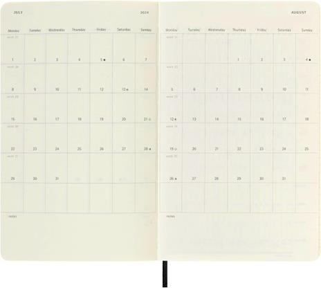 Agenda accademica settimanale Moleskine 2024, 18 mesi, Large, copertina morbida, Nero - 13 x 21 cm - 4
