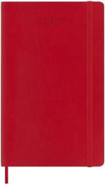 Agenda accademica settimanale Moleskine 2024, 18 mesi, Large, copertina morbida, Rosso scarlatto - 13 x 21 cm