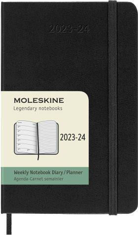 Agenda accademica settimanale Moleskine 2024, 18 mesi, Pocket, copertina rigida, Nero - 9 x 14 cm - 7