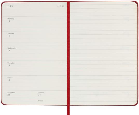 Agenda accademica settimanale Moleskine 2024, 18 mesi, Pocket, copertina rigida, Rosso scarlatto - 9 x 14 cm - 3