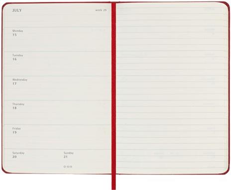 Agenda accademica settimanale Moleskine 2024, 18 mesi, Pocket, copertina rigida, Rosso scarlatto - 9 x 14 cm - 3