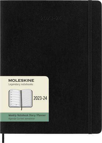 Agenda accademica settimanale Moleskine 2024, 18 mesi, XL, copertina morbida, Nero - 19 x 25 cm - 7