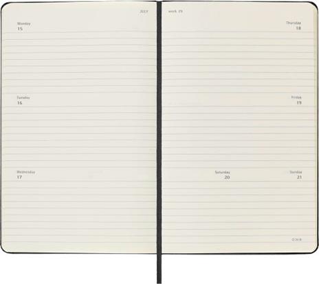 Agenda accademica settimanale orizzontale Moleskine 2024, 18 mesi, Large, copertina rigida, Nero - 13 x 21 cm - 3