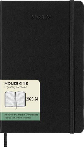 Agenda accademica settimanale orizzontale Moleskine 2024, 18 mesi, Large, copertina rigida, Nero - 13 x 21 cm - 7