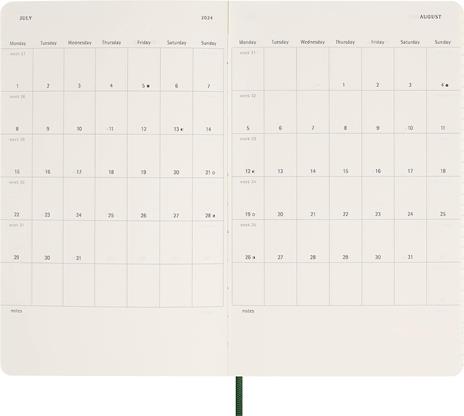 Agenda Moleskine settimanale 2024, 12 mesi, Large, copertina morbida, Verde mirto - 13 x 21 cm - 5